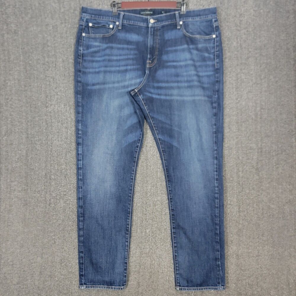 Lucky Brand 410 Athletic Slim Jeans Mens 42x33* Long Blue Dark Wash 7M12218